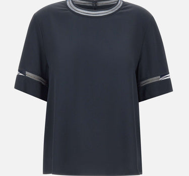 FABIANA FILIPPI Top in crepe de chine BLUE Donna 