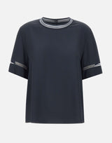 FABIANA FILIPPI Top in crepe de chine BLUE Donna 