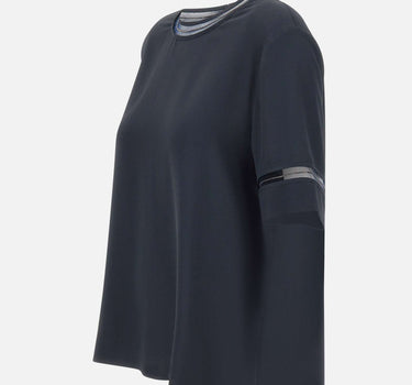 FABIANA FILIPPI Top in crepe de chine BLUE Donna 