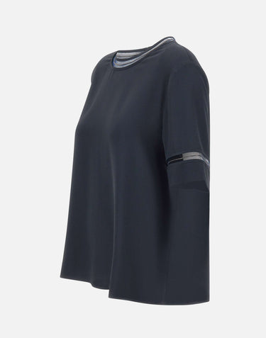 FABIANA FILIPPI Top in crepe de chine BLUE Donna 