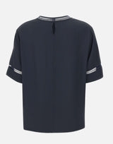 FABIANA FILIPPI Top in crepe de chine BLUE Donna 