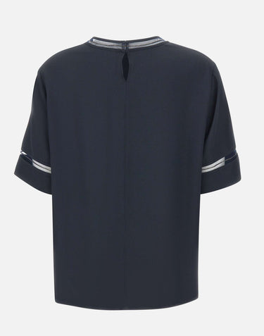 FABIANA FILIPPI Top in crepe de chine BLUE Donna 