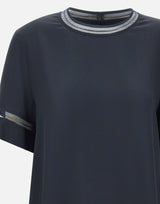 FABIANA FILIPPI Top in crepe de chine BLUE Donna 