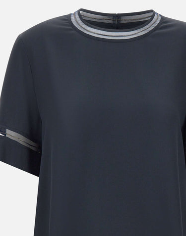 FABIANA FILIPPI Top in crepe de chine BLUE Donna 