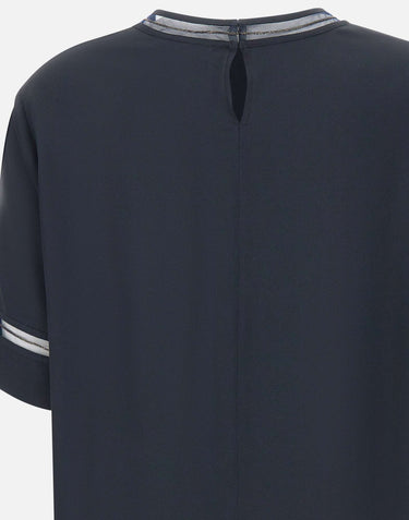 FABIANA FILIPPI Top in crepe de chine BLUE Donna 