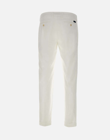 FAY Pantaloni in Gabardine Stretch WHITE Uomo 