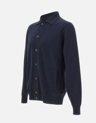 FILIPPO DE LAURENTIIS Cardigan con collo polo BLUE Uomo 
