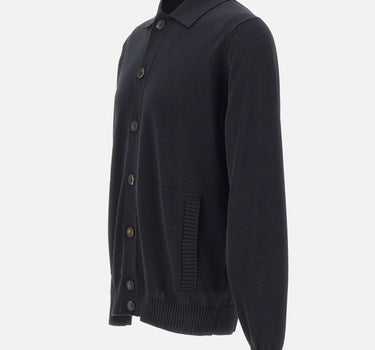FILIPPO DE LAURENTIIS Cardigan con collo polo BLACK Uomo 