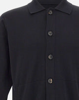 FILIPPO DE LAURENTIIS Cardigan con collo polo BLACK Uomo 