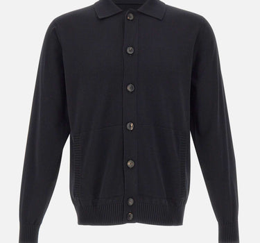 FILIPPO DE LAURENTIIS Cardigan con collo polo BLACK Uomo 