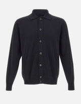 FILIPPO DE LAURENTIIS Cardigan con collo polo BLACK Uomo 