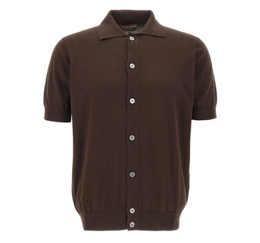 FILIPPO DE LAURENTIIS Camicia in maglia di cotone BROWN Uomo 