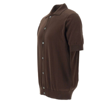 FILIPPO DE LAURENTIIS Camicia in maglia di cotone BROWN Uomo 