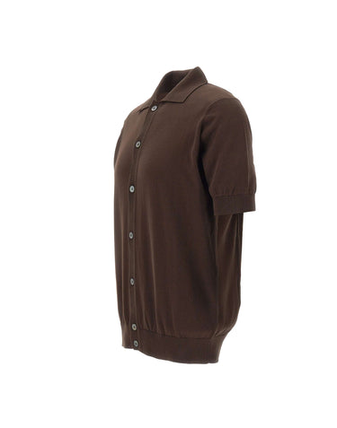 FILIPPO DE LAURENTIIS Camicia in maglia di cotone BROWN Uomo 