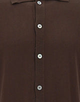 FILIPPO DE LAURENTIIS Camicia in maglia di cotone BROWN Uomo 