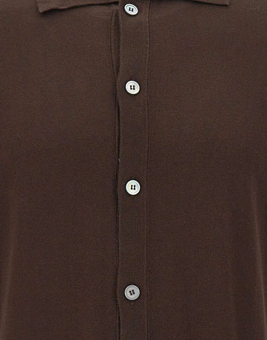 FILIPPO DE LAURENTIIS Camicia in maglia di cotone BROWN Uomo 