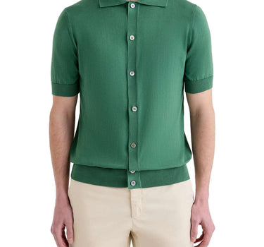 FILIPPO DE LAURENTIIS Camicia in maglia di cotone GREEN Uomo 