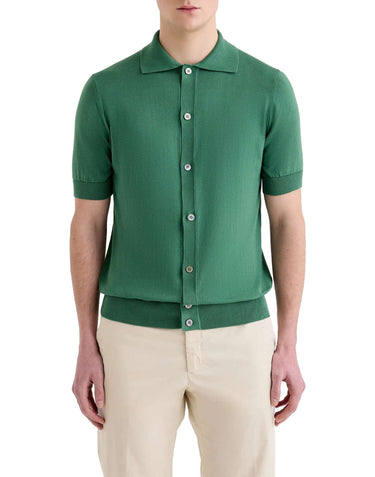 FILIPPO DE LAURENTIIS Camicia in maglia di cotone GREEN Uomo 