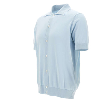 FILIPPO DE LAURENTIIS Camicia in maglia di cotone Light Blue Uomo 