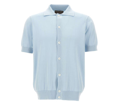 FILIPPO DE LAURENTIIS Camicia in maglia di cotone Light Blue Uomo 