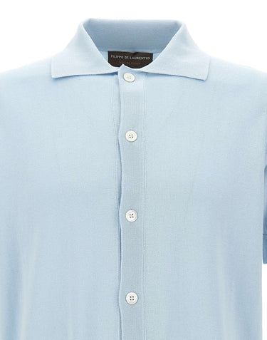 FILIPPO DE LAURENTIIS Camicia in maglia di cotone Light Blue Uomo 