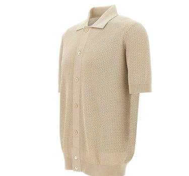 FILIPPO DE LAURENTIIS Camicia in maglia di cotone BEIGE Uomo 