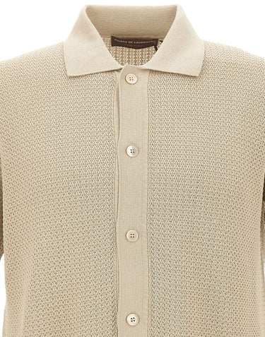 FILIPPO DE LAURENTIIS Camicia in maglia di cotone BEIGE Uomo 