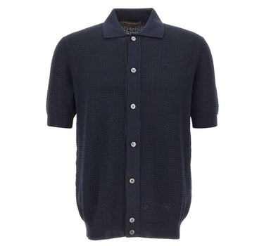 FILIPPO DE LAURENTIIS Camicia in maglia di cotone BLUE Uomo 
