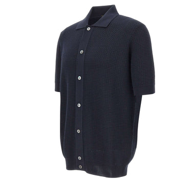 FILIPPO DE LAURENTIIS Camicia in maglia di cotone BLUE Uomo 