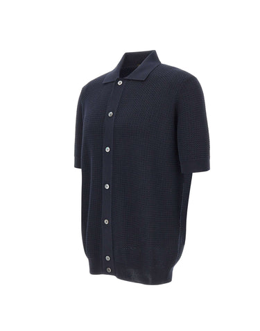 FILIPPO DE LAURENTIIS Camicia in maglia di cotone BLUE Uomo 