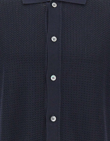 FILIPPO DE LAURENTIIS Camicia in maglia di cotone BLUE Uomo 