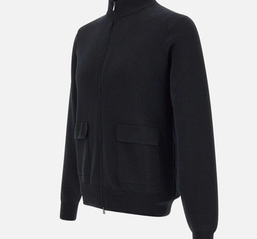 FILIPPO DE LAURENTIIS Maglia in  crepe di cotone BLACK Uomo 