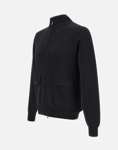 FILIPPO DE LAURENTIIS Maglia in  crepe di cotone BLACK Uomo 