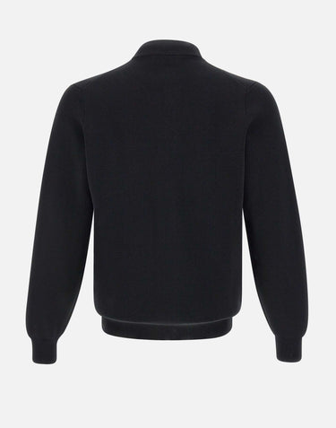 FILIPPO DE LAURENTIIS Maglia in  crepe di cotone BLACK Uomo 