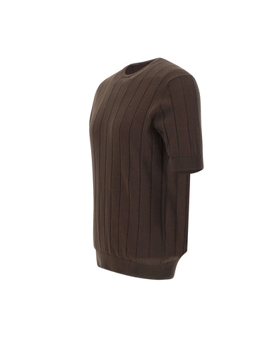 FILIPPO DE LAURENTIIS T-shirt in crepe di cotone BROWN Uomo 