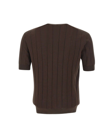 FILIPPO DE LAURENTIIS T-shirt in crepe di cotone BROWN Uomo 
