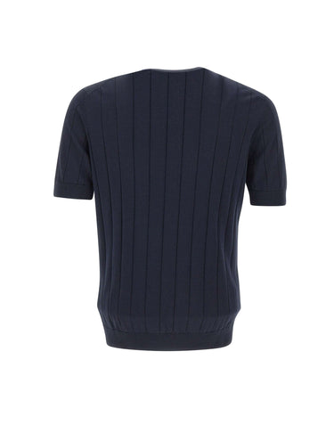 FILIPPO DE LAURENTIIS T-shirt in crepe di cotone BLUE Uomo 