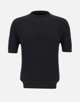 FILIPPO DE LAURENTIIS Maglia in crepe di cotone BLACK Uomo 