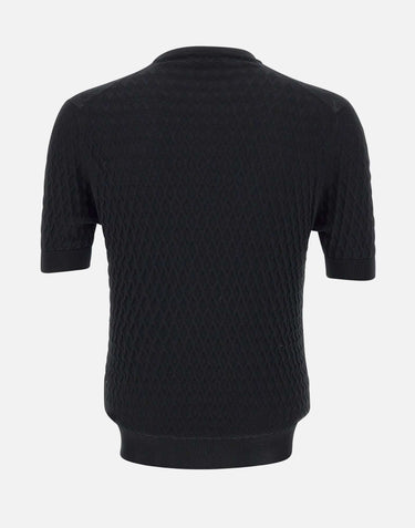 FILIPPO DE LAURENTIIS Maglia in crepe di cotone BLACK Uomo 