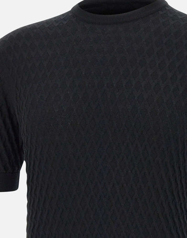 FILIPPO DE LAURENTIIS Maglia in crepe di cotone BLACK Uomo 