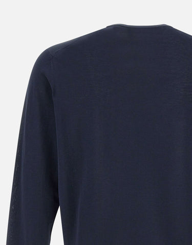 FILIPPO DE LAURENTIIS Maglia in crepe di cotone BLUE Uomo 