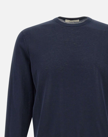 FILIPPO DE LAURENTIIS Maglia in crepe di cotone BLUE Uomo 