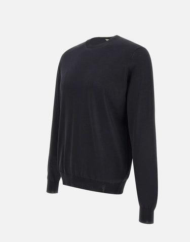 FILIPPO DE LAURENTIIS Maglia in crepe di cotone BLACK Uomo 