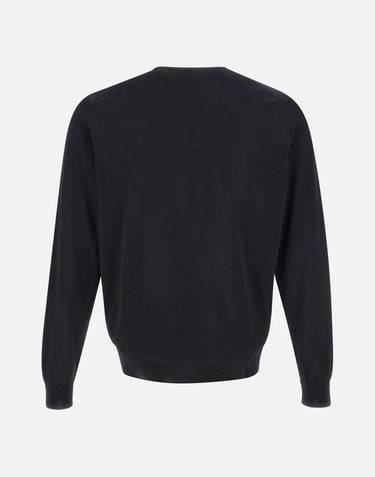 FILIPPO DE LAURENTIIS Maglia in crepe di cotone BLACK Uomo 
