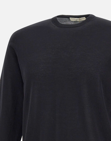 FILIPPO DE LAURENTIIS Maglia in crepe di cotone BLACK Uomo 