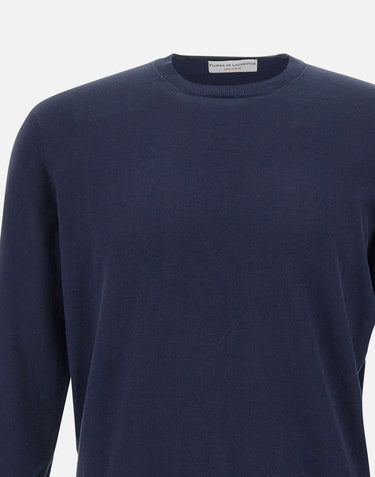 FILIPPO DE LAURENTIIS Maglia "Sea Island" in cotone BLUE Uomo 