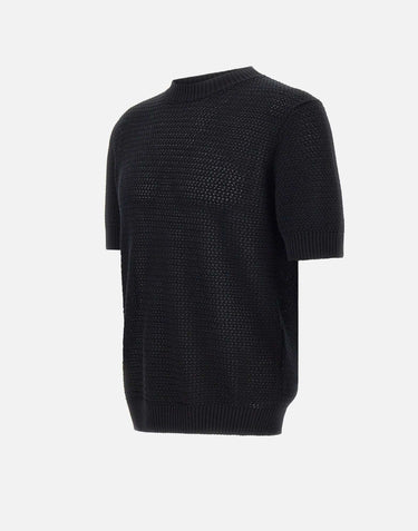FILIPPO DE LAURENTIIS Maglia in cotone BLACK Uomo 