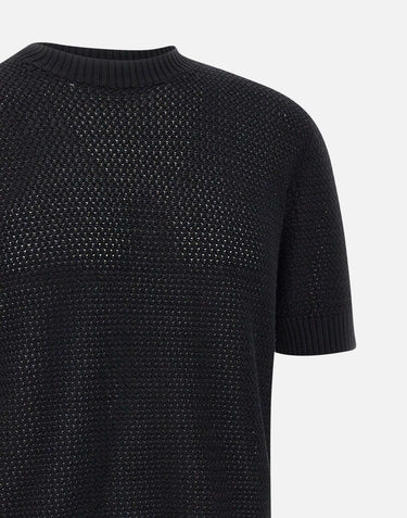 FILIPPO DE LAURENTIIS Maglia in cotone BLACK Uomo 
