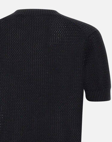 FILIPPO DE LAURENTIIS Maglia in cotone BLACK Uomo 