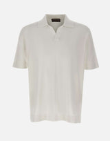FILIPPO DE LAURENTIIS Polo in crêpe di cotone WHITE Uomo 